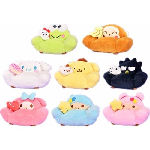 New Kawaii Cute Anime Small Sofa Rabbit Bunny Cat Dog Monkey Penguin Plush Girls Kids Stuffed Toys For Children Gifts 17CM