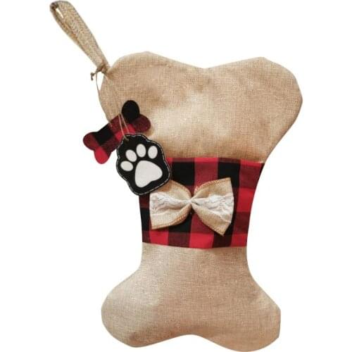 New Year Christmas Stocking Sack Xmas Gift Candy Bag Noel Decorations For Home Natal Navidad Sock Christmas Tree Pendants Decor