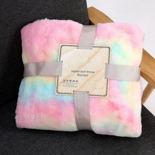 Plush Double Layer Soft Blanket Plush Comfortable Faux Fur Blanket Bed Sofa Chair Decoration Leisure Blanket Air Conditionin