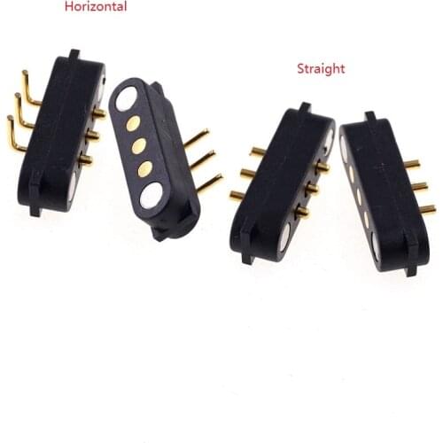 5 Pair Per Lot Spring Loaded Male Female 2.54 MM Pitch Through Holes PCB BTB Connector 2A 36V DC Magnetic Pogo Pin 3 Pole