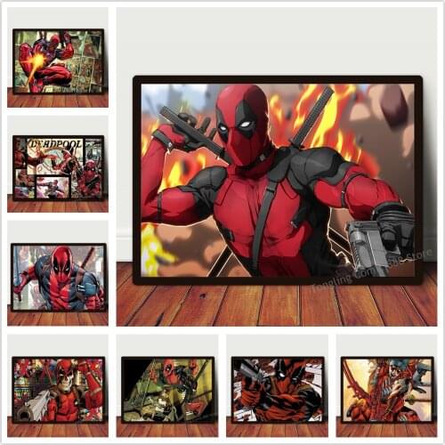 Marvel Superhero Canvas Painting Poster Avengers American Wall Art Picture Living Room Bedroom Study Retro Room Decor