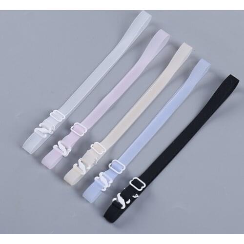 1PC Women 1cm Wide Backless Clear Bra Straps Non Slip Transparent Bra Strap Adjustable Candy Color Bra Extender Accessories