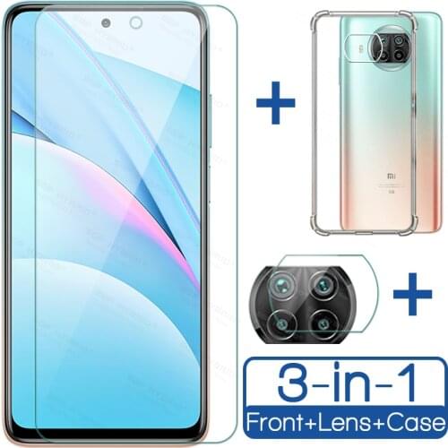 Transparent Clear TPU Silicone Case For Xiaomi Mi 10t Pro Lite Tempered Glass on Mi10t Pro Lite Camera Protection Film Shield