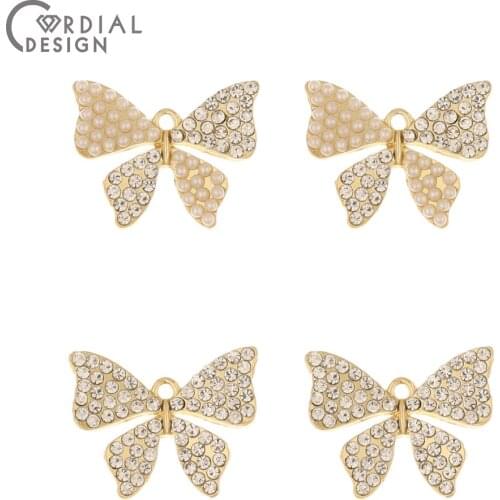 Cordial Design 50Pcs 16*21MM Earrings Accessories/Rhinestone Pendant/Butterfly Shape/DIY Charms/Jewelry Findings & Components