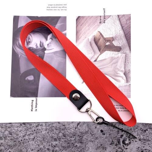 50Pcs/lot Solid color Phone holder Key Lanyard Metal buttons ID Badge Holders Universal Phone Neck Straps with Keyring