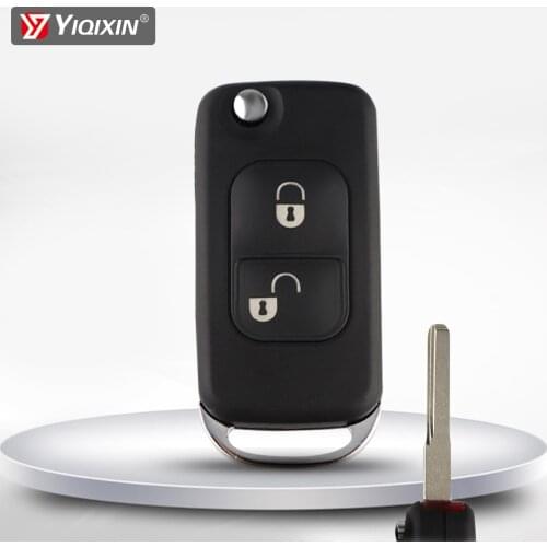 YIQIXIN 2 Button Flip Folding Car Case Remote Key Shell For Mercedes Benz SLK E113 A C E S W168 W202 W203 AMG S500 HU64 Blade