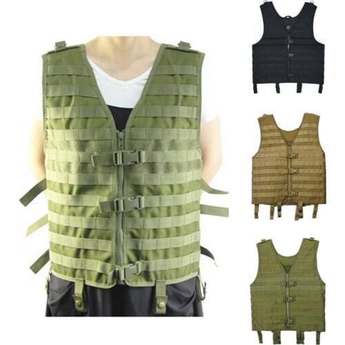Tactical MOLLE Vest Adjustable Hunting Vest Outdoor Paintball Plate Carrier Military Protective Lightweight Vest Waistcoat
