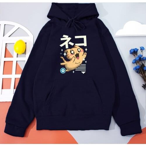 Japanese Anime Cute Cat Hoodie Women 2021 Autumn Fleece New Sweatshirt Harajuku Cartoon Style Pullover Loose Ulzzang Female Tops