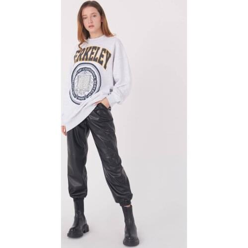 Women Sweatshirt Gray color Clothing Winter Pullovers Long Casual Street Fashion Cotton Dresses