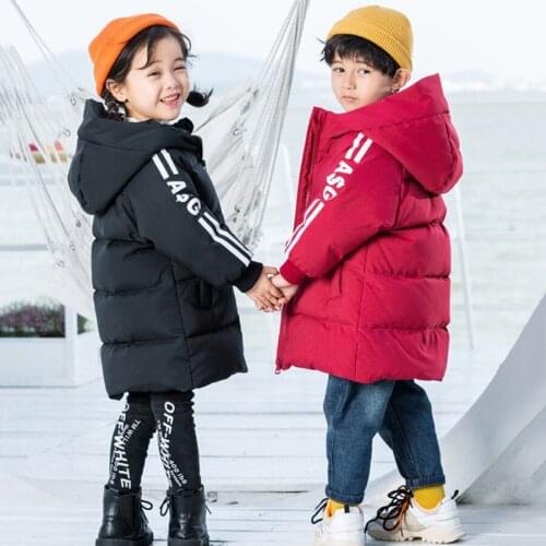 Winter White Duck Down Jacket for Girls 3-9 Years Fashion Warm Outerwear Kids Thick Long Coat Toddler Boys Clothes Jacket Coat