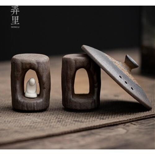 Gilding Stoneware Cover Zen Tea Ornaments Creative Ceramic Ornaments Tureen Teapot Top Support Kung Fu Tea Ceremony Utensils