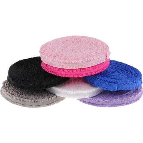 1 Roll 13mm Lace Elastic Spandex Band Multirole Pleated Lace Ribbon for DIY Clothes Decor