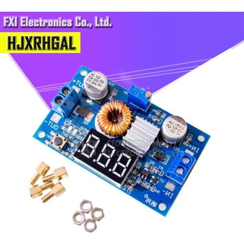 1pcs XL4015 5A High power 75W DC-DC adjustable step-down module + LED Voltmeter Power supply module