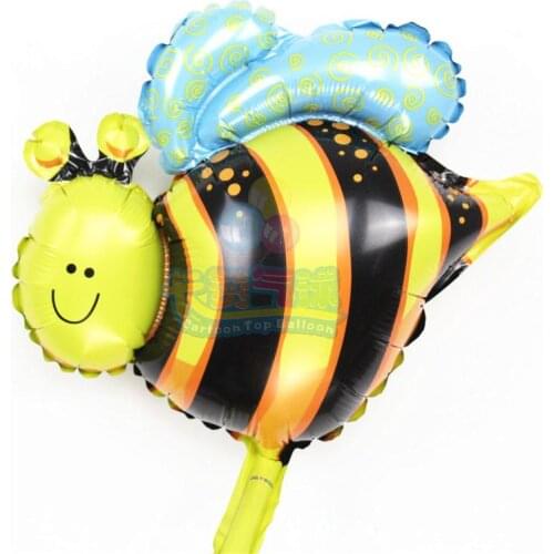 Lovely 10pcs/lot mini bee balloon foil helium globo air inflatable animal insect toy for wedding birthday party decoration MN072