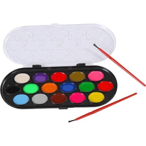 12Pcs On Palette Solid Watercolour Paint Pan Set Art Craft Drawing Pigment