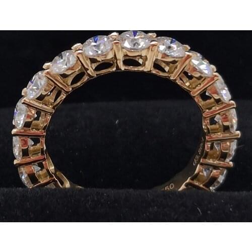 18K Au750 White Gold Women Wedding Party Engagement Ring Each 0.3 Carat Round Moissanite Diamond Ring Trendy Elegant Classic