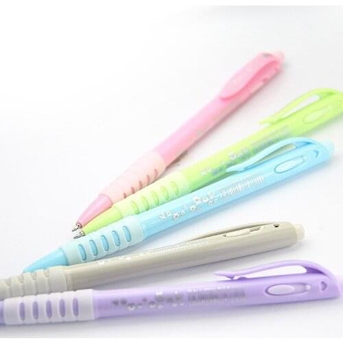 3PCS Wenzhou plastic ballpoint pen 5772 wholesale flower language children ballpoint pen writing smooth and continuous