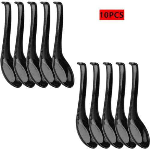 5/10Pcs Plastic Soup Spoons Home Flatware Long Handle Dinner Spoon for Restaurants Hotel Food Shop Kitchen Tools