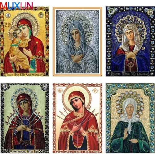 5D Diy Crystal Diamond Embroidery Religion Diamond Painting Special Shaped 3D Full Drill Diamond Mosaic Religious Woman 9Jm039