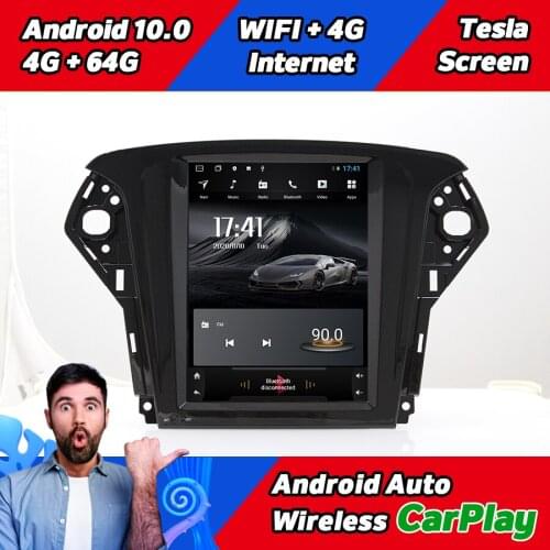 Car Radio Multimedia Video Player For Ford Mondeo 4 Tesla Style Tesla Screen 2007- 2012 Navigation GPS Android 10 Autoradio 2Din