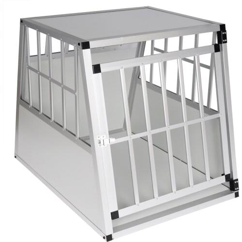 White Black Aluminum Dog Cage Transport Travel Cage with 1 Door for Pet Dog Cage House Home Pet Supplies