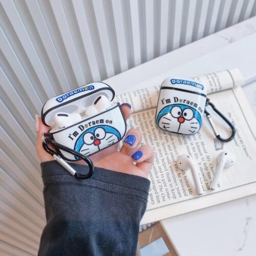 Anime Doraemon Funny Nobi Case for AirPods 1 2 Pro Charging Box Soft Silicone Wireless Bluetooth Antifall Earphone Protect Cover