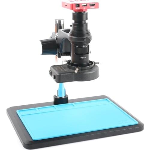 37MP FHD 1080P 60FPS HDMI USB Lab Digital Industrial Video Microscope Camera Zoom 200X Lens 170mm Phone PCB Repair Soldering