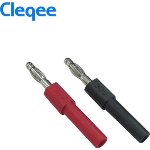 Cleqee P7021 2pcs 4mm Male to 2mm Female Banana Plug Jack For Speaker Test Probes Converter Connectors