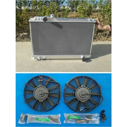 HOT SELLING Full Aluminum Radiator & fan*2 For TOYOTA SUPRA 3.0 Turbo MK3 SOARER 7MGTE MT 1986-1992 86 87 88 89 1990 91 92