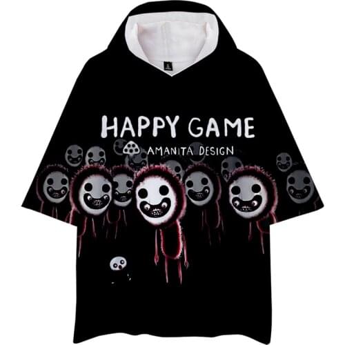 Harajuku Happy Game 3d Hoodies Pullover Fashion Hip Hop Men Women Hoodie Tops Short Sleeve Hooded Sweatshirts Streetwear Clothes