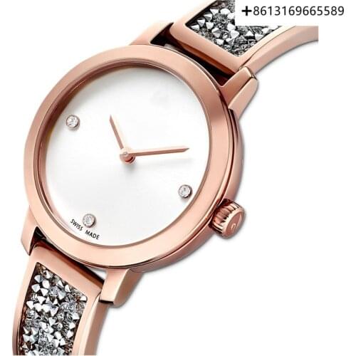 Classic fashion watch metal bracelet gray rose gold tone watch for men and women