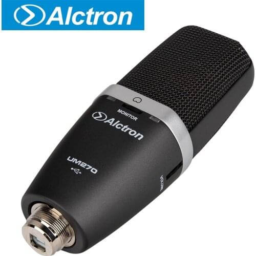 Alctron UM270 USB condenser mic,attenuator and headphone monitor multi-function large diaphragm recording studio mic, no latency