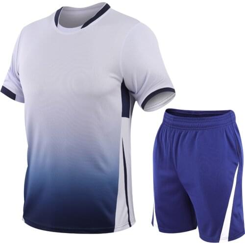 Gradient Summer Men’s Tracksuit Sportswear Quick Dry Fitness T-shirt Shorts 2 Piece Set Running Casual Sports Suit Men Clothing