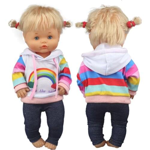 Lovely rainbow suit For 42 cm Nenuco Doll 17 Inches Baby Doll Clothes