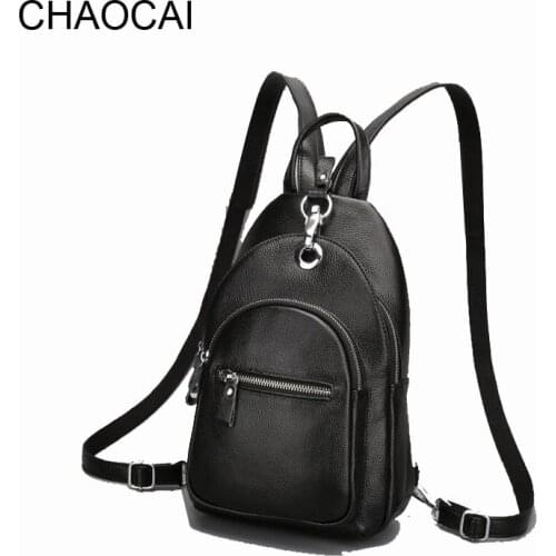 Fashion Women Backpack Genuine Leather Bag Girl Chest Pack School Bags For Teenager Lady Female Travel Bags multifunctional