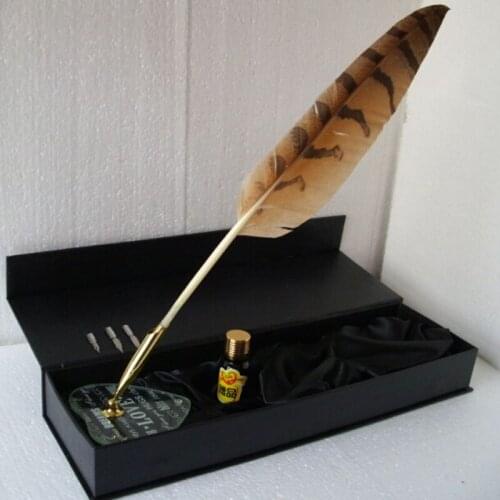 Nature Owl Feather Dip Pen Set Muti Fucntion Feather Pen