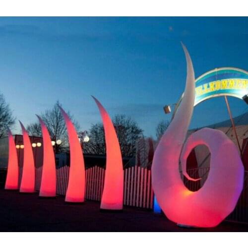 4m H Charming Led Lighted inflatable snail spiral shell model,curved conw with colorful sportlights For night event party