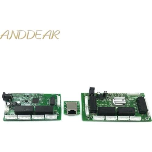 OEM PBC 8Port Gigabit Ethernet Switch 8Port with 8 pin way header 10/100/1000m Hub 8way power pin Pcb board OEM screw hole