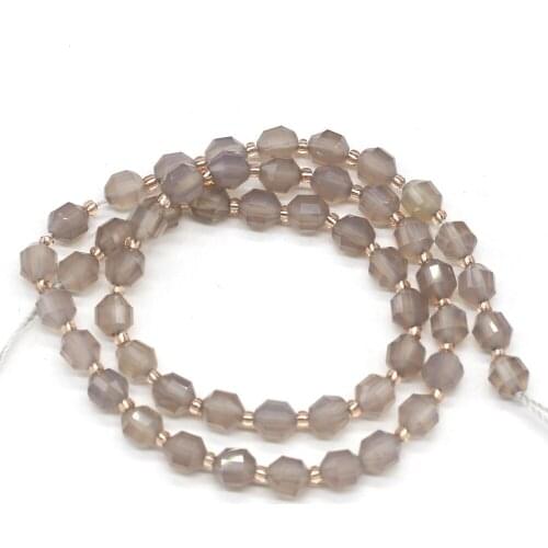 Wholesale Faceted Gray Agates Beads Grey Onyx Loose Spacer Beads for Jewelry Making DIY Charms Necklace Bracelets Ear Gift 36cm
