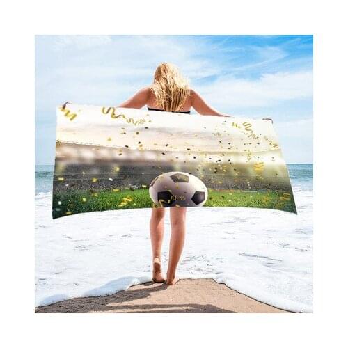 Football Luxury Soft Swimming Pool Gym Fitness Bath Towel Quick Dry Square Washcloth Vintage Portable Spa Bathrobe Beach Towel