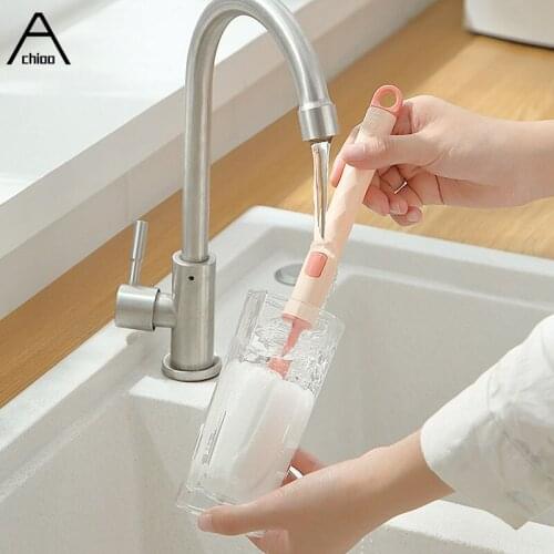 Bottle Brush Washing Cleaning Tool Household Cleaner Long Handle Nipple Dishwashing Sponge Brush Kitchen Tools and Gadgets