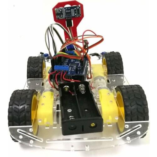 Control Tracking Obstacle Avoidance 4WD Arduino Robot Car Chassis Kit with UNO R3 Board+Motor Drive Shield Board Diy Wheeled