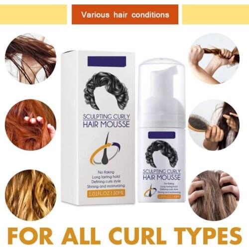 Sculpting Curly Hair Mousse Curly Hair Styling Mousse Nourishing Curling Moisturizing Anti-frizz Styling Foam Hair Care