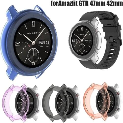 Protective Case Cover Shell For xiaomi Huami Amazfit GTR 47mm 42mm SmartWatch Accessories Frame Cases soft TPU Screen Protector