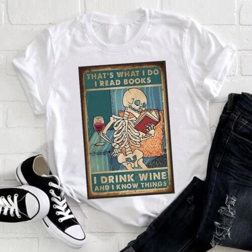 Women Cute Skull Cartoon Cute 90s Clothing 2021 Funny Printing Clothes Print Tshirt Female Tee Top Ladies Graphic T-shirt