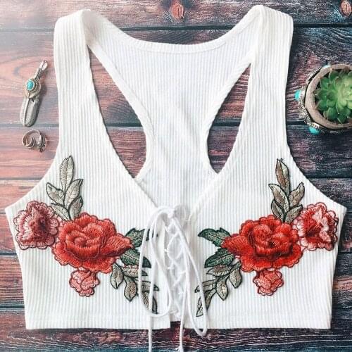 Tilapia sexy women short top tank bandage appliques resort wear fashion solid elastic top tank