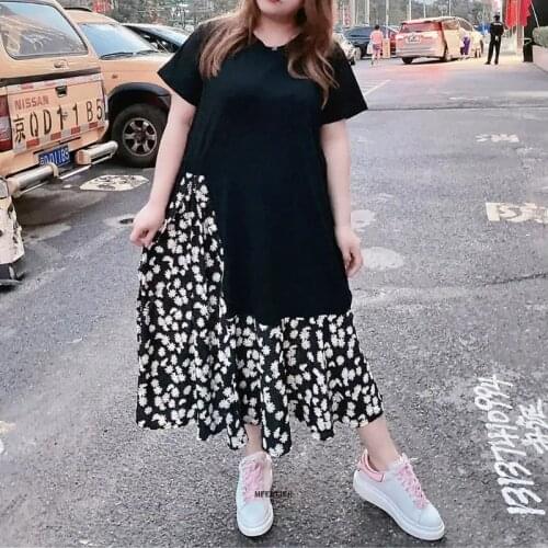 Plus Size 5XL 6XL 7XL Women Dress O Neck Short Sleeve Print Loose Long Dress Maxi Dresses Ladies Casual Vintage Dress