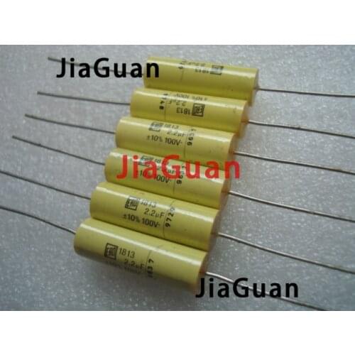 10PCS NEW VISHAY ERO MKT1813 2.2UF 100V 9X25MM axial film capacitor 225/100V HiFi audio MKT 1813 100V 2.2UF 225 2U2
