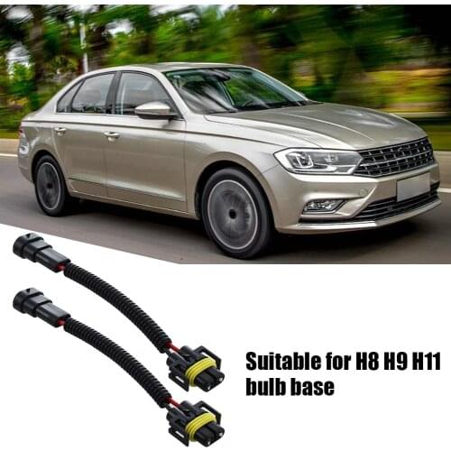 2pcs H8 H9 H11 Wiring Harness Socket Car Wire Connector Extension Cable Plug Adapter For Car Headlights Fog Lights