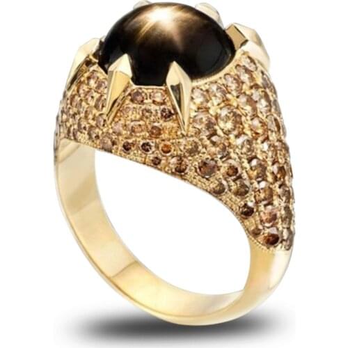 2019 Newest Arrival Exaggerated Big Oval Black Crystal Rings For Women Girls Wedding Party Fashion Jewelry Gifts Dropshipping